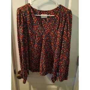 Floral Wrap Blouse Medium with front  side tie